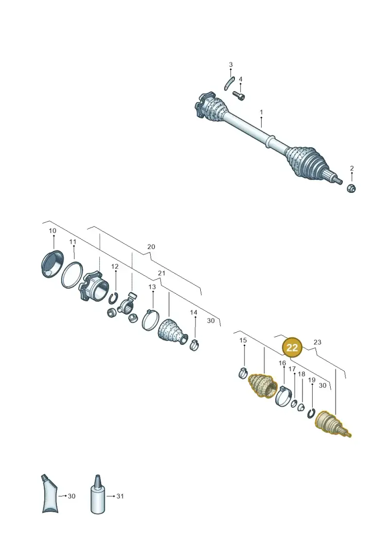 6N0498203 — Volkswagen LUPO/3L TDI (2003-2005) diagram 403407500, position 22