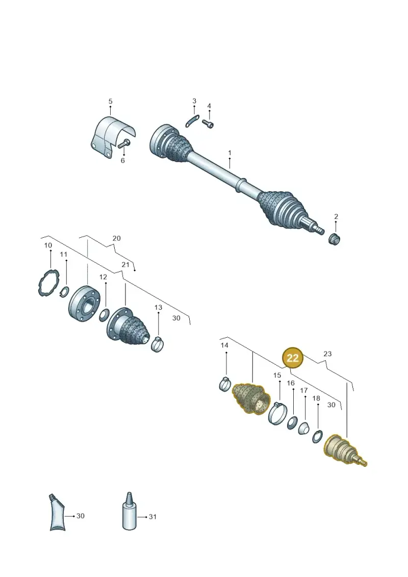 6N0498203 — Volkswagen LUPO/3L TDI (2003-2005) diagram 405407240, position 22