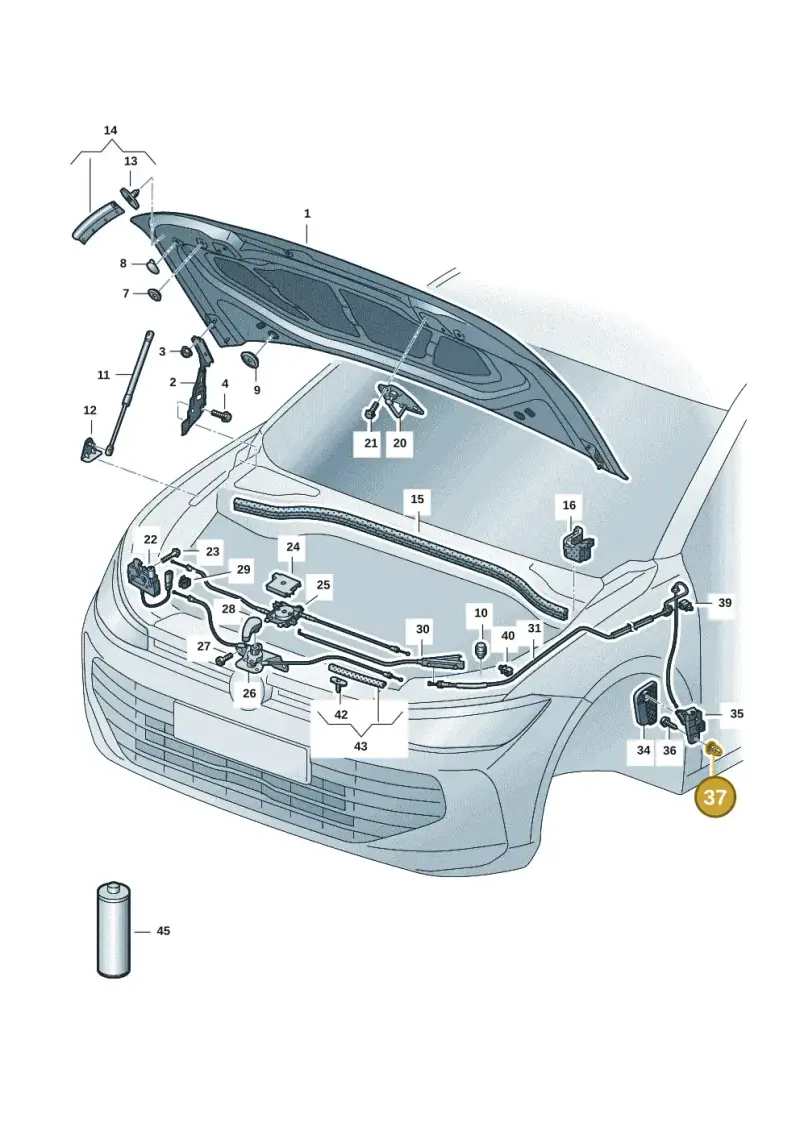 6N0809966A — Volkswagen Passat estate (2023-) diagram 3j0823000, position 37