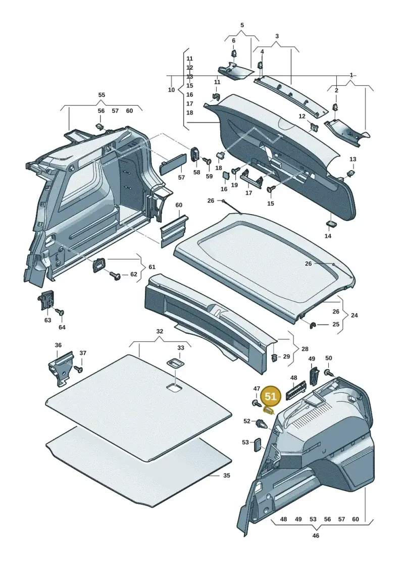 6N0809966A — Volkswagen Tiguan 2.0 (2023-) diagram 57x867800, position 51