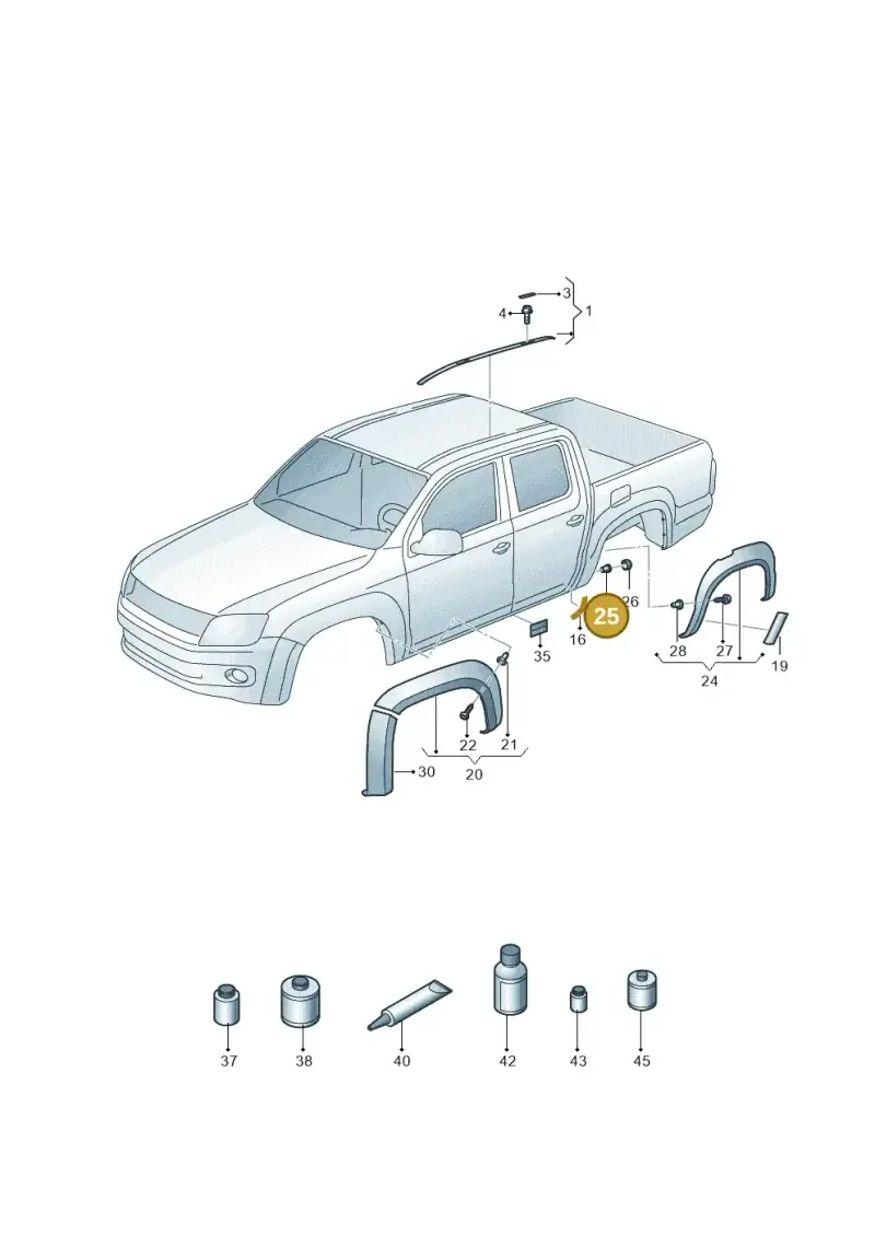 6N0809966A — Volkswagen Amarok twin cab (2022-) diagram 894853300, position 25