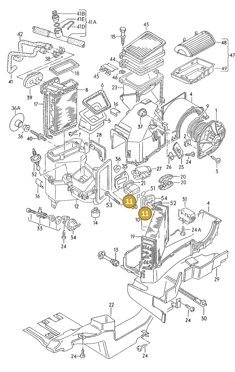 6N0820679C — Volkswagen Passat syncro (1991-1993) diagram 084118500, position 11