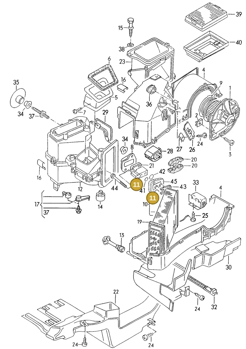 6N0820679C — Volkswagen Passat (1994-1997) diagram 147820100, position 11