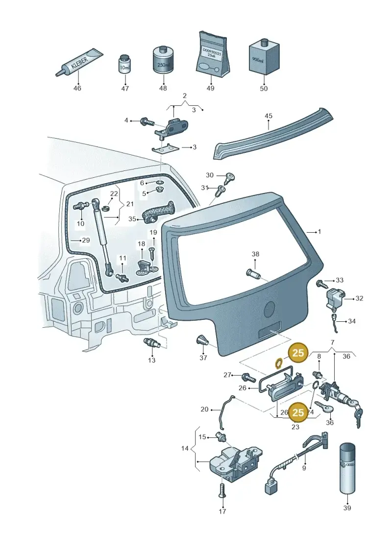 6N0827628 — Volkswagen GOLF/VAR./4MOT. A4     02 (2001-2002) diagram 203827200, position 25