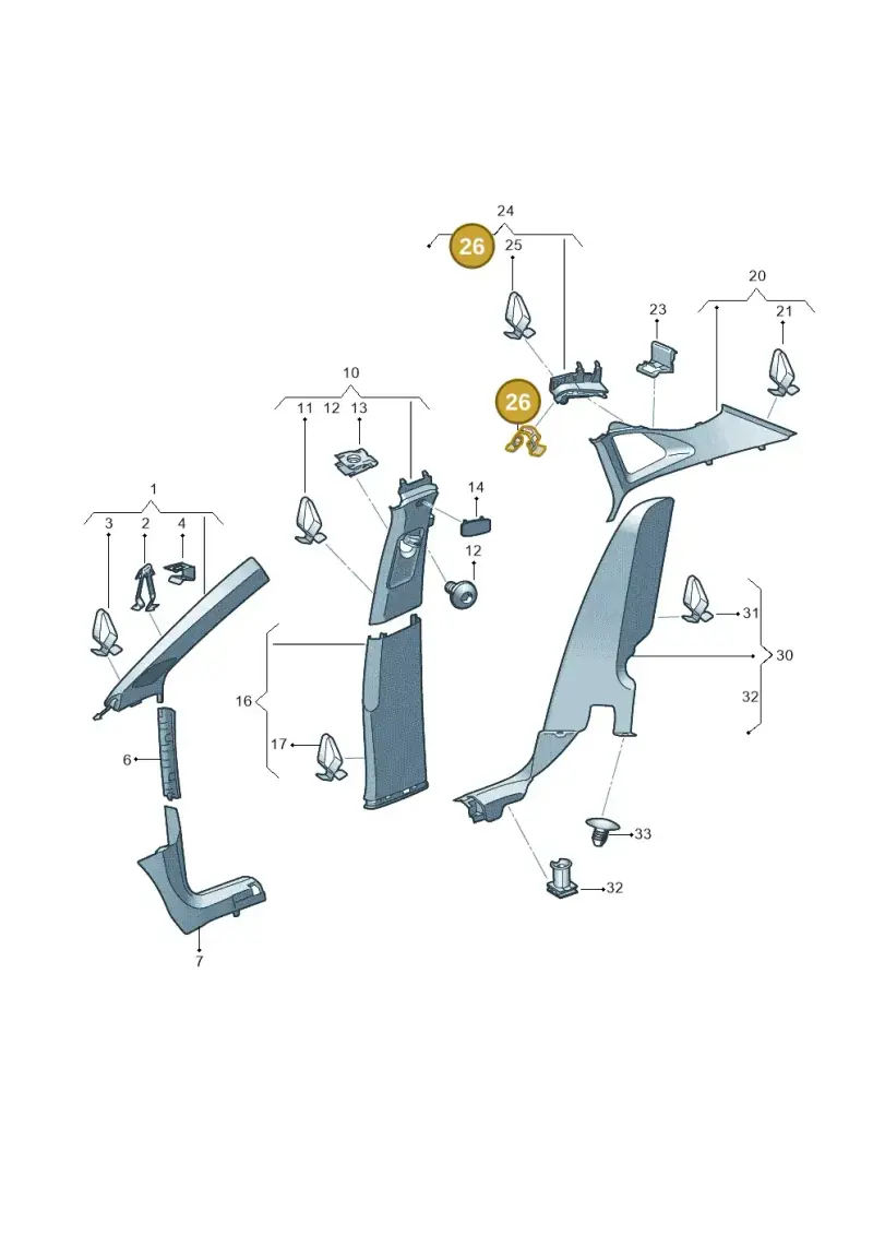 6N0867190A — Volkswagen ID.4 Pro (2020-2023) diagram 11a867065, position 26
