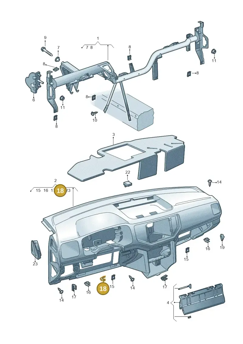 6N0867190A — Volkswagen Amarok twin cab (2022-) diagram 894857000, position 18