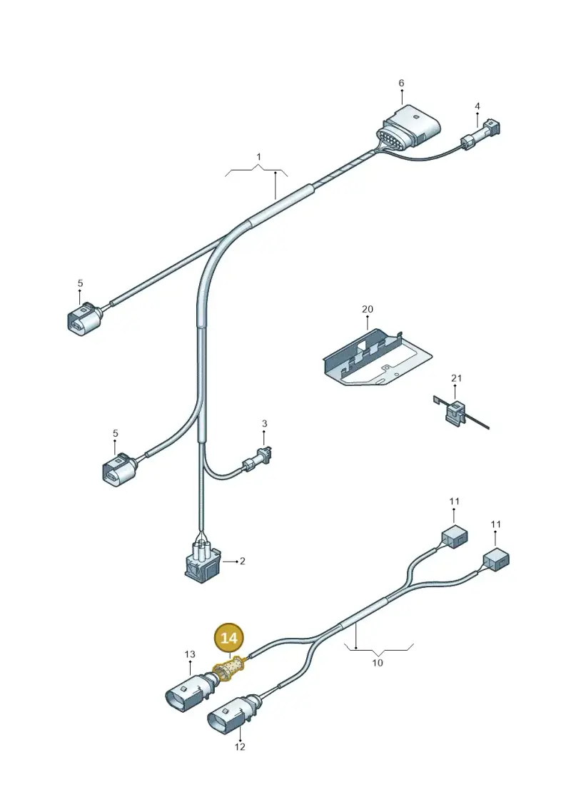 6N0906102A — Volkswagen PASSAT/4MOTION/W8 (2002-2005) diagram 226971800, position 14