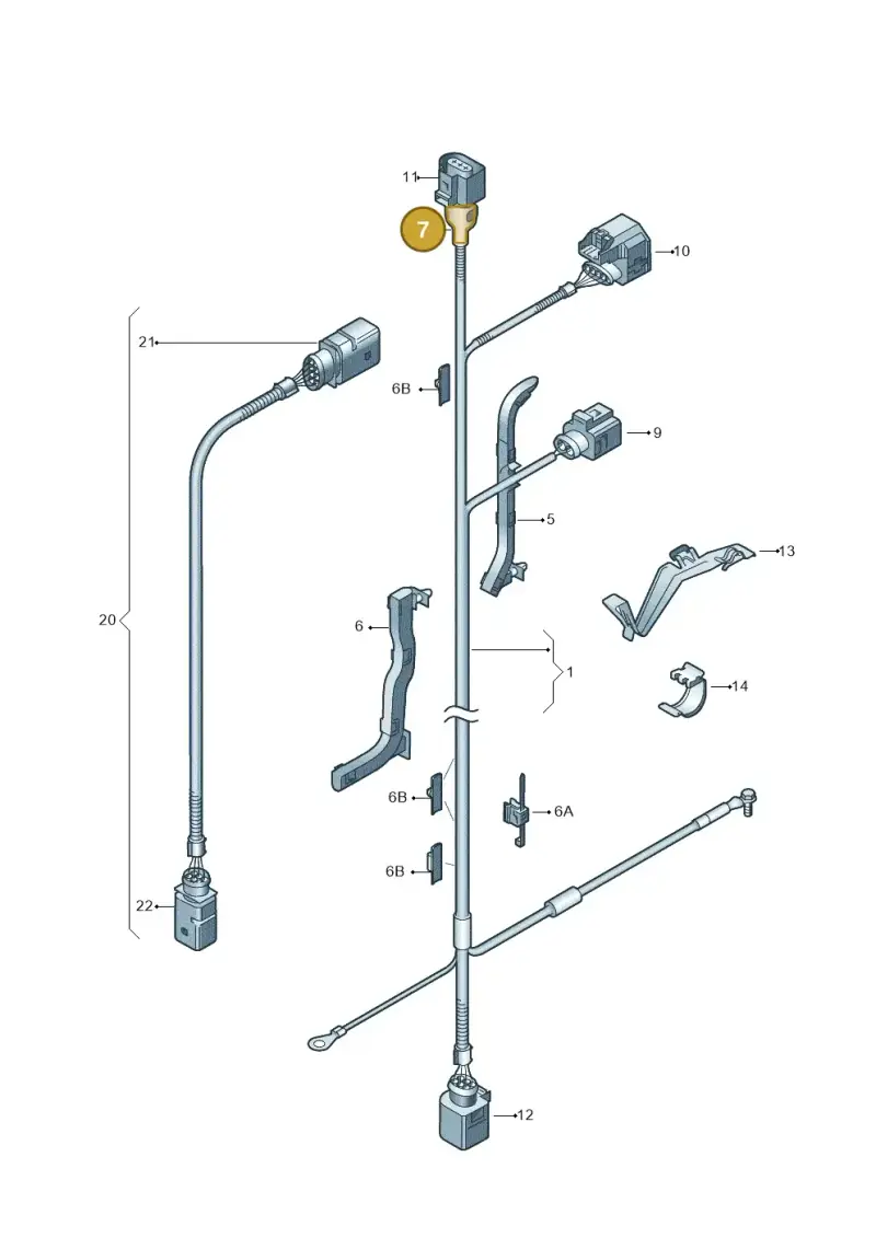 6N0906102A — Volkswagen Jetta variant (2009-2014) diagram 409971700, position 7