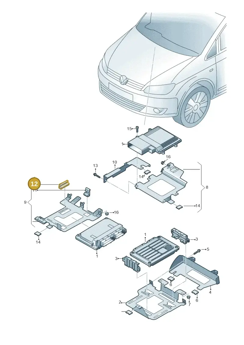 6N0906356A — Volkswagen Caddy Maxi Kombi (2010-2015) diagram 690906220, position 12