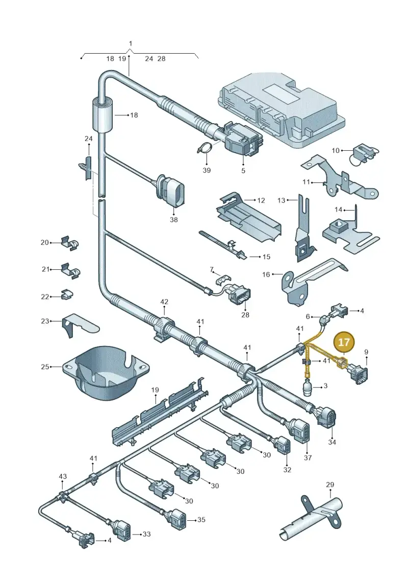 6N0906738 — Volkswagen New Beetle             06> (2005-) diagram 194971120, position 17