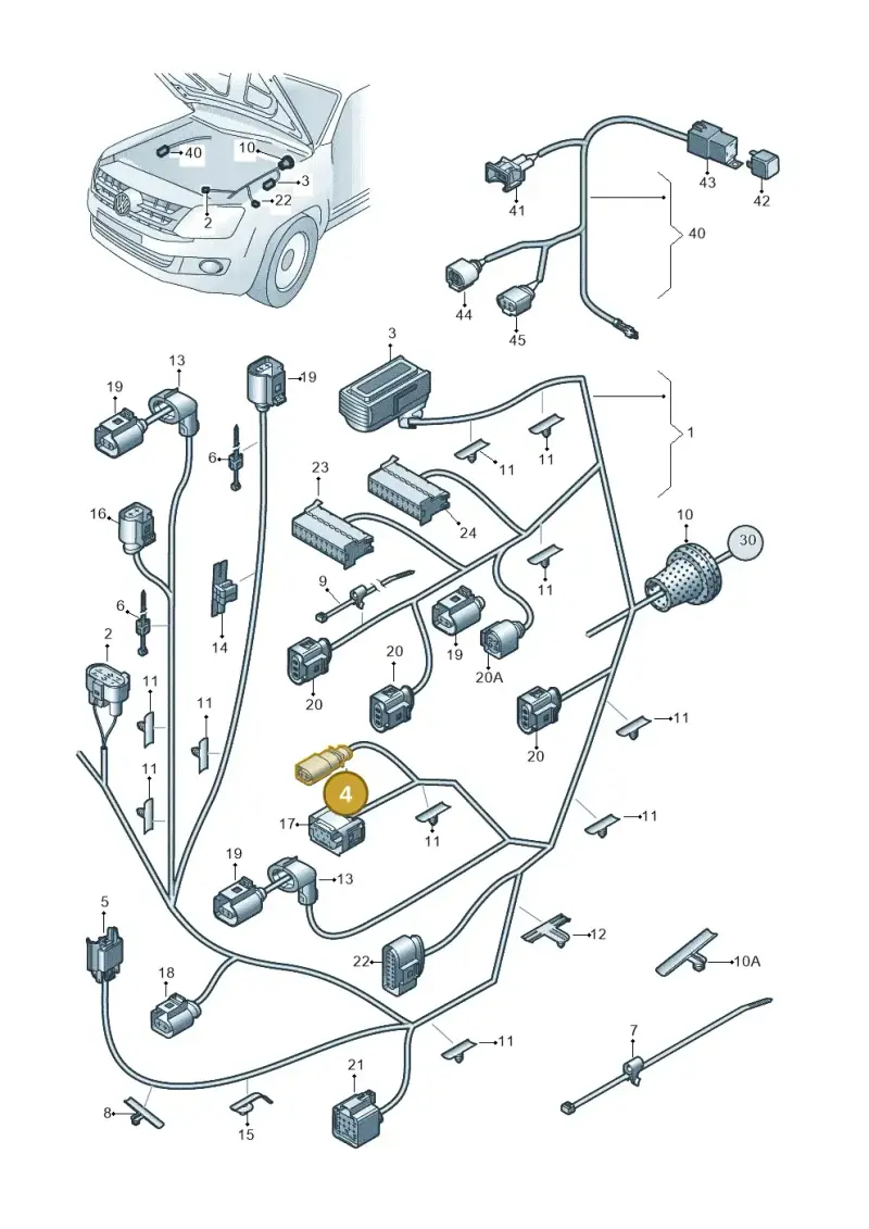 6N0927997A — Volkswagen Amarok twin cab (2012-2016) diagram 683971810, position 4