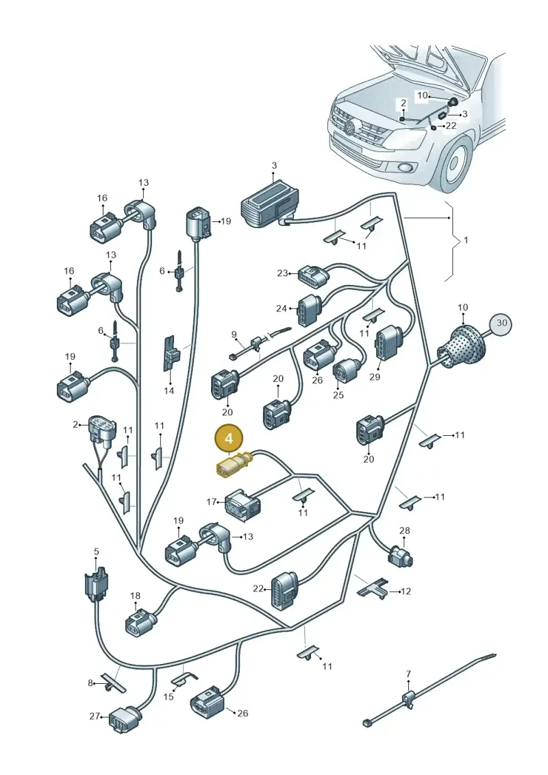 6N0927997A — Volkswagen Amarok twin cab (2022-) diagram 894971810, position 4