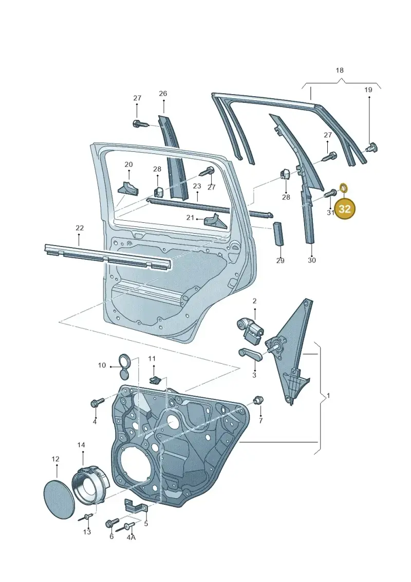 6N0947565 — Volkswagen Polo (2011-2014) diagram 253839600, position 32