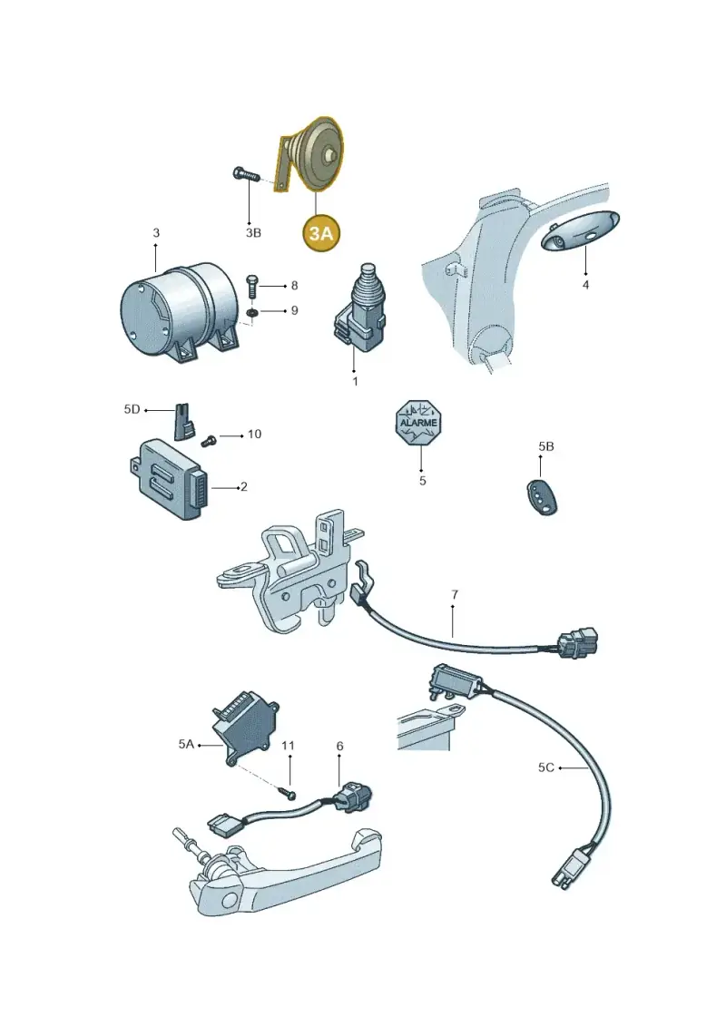 6N0951101L — Volkswagen Parati (2010-) diagram 305953700, position 3A