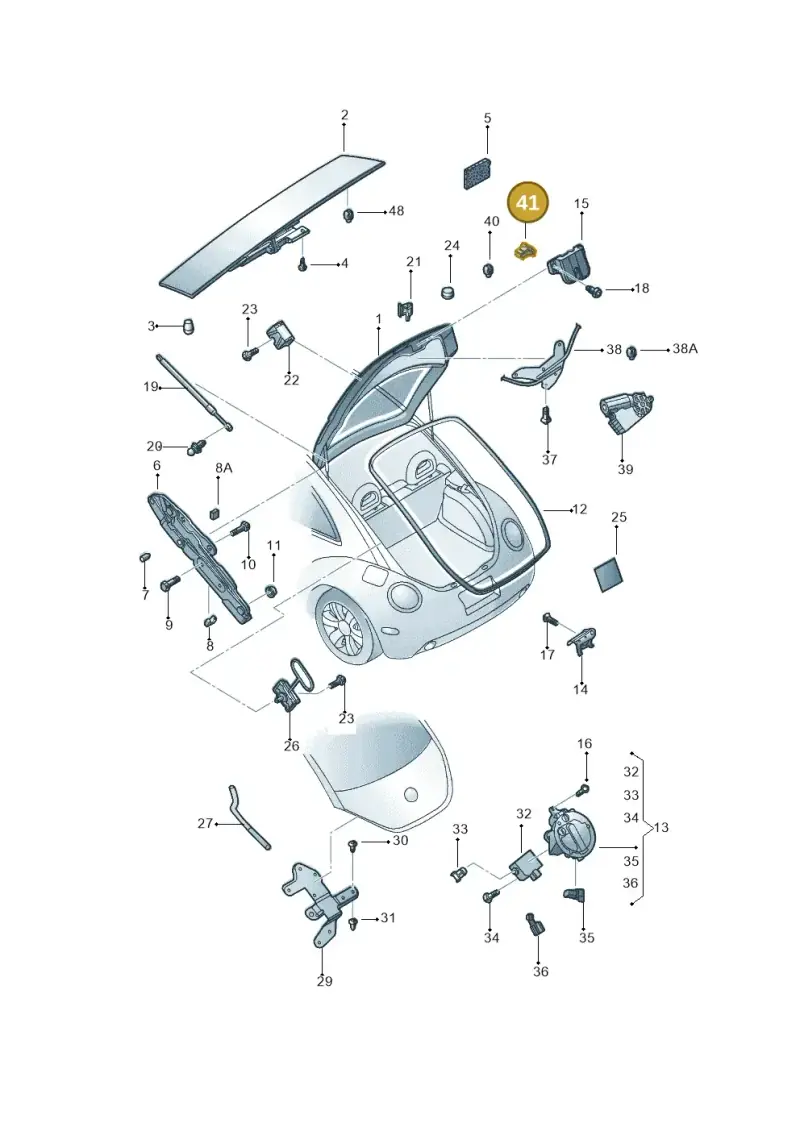 6N0971701 — Volkswagen New Beetle (2001-2005) diagram 206827200, position 41