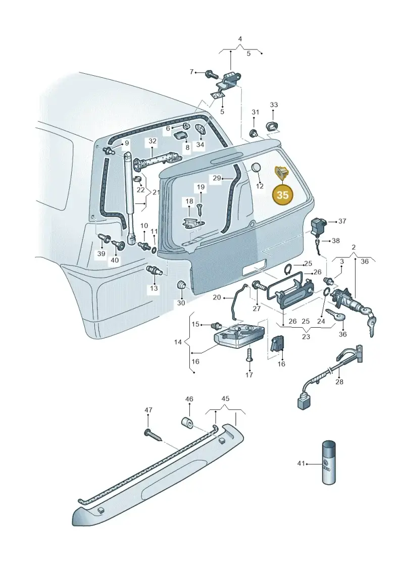 6N0971701 — Volkswagen LUPO/3L TDI (2003-2005) diagram 231827200, position 35
