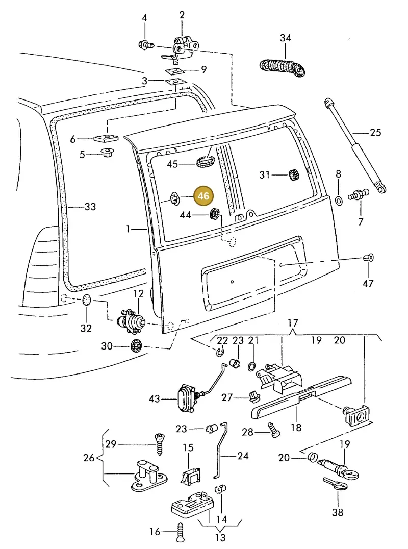 6N0971701 — Volkswagen POLO CLASSIC/VARIANT (1999-2001) diagram 241827500, position 46