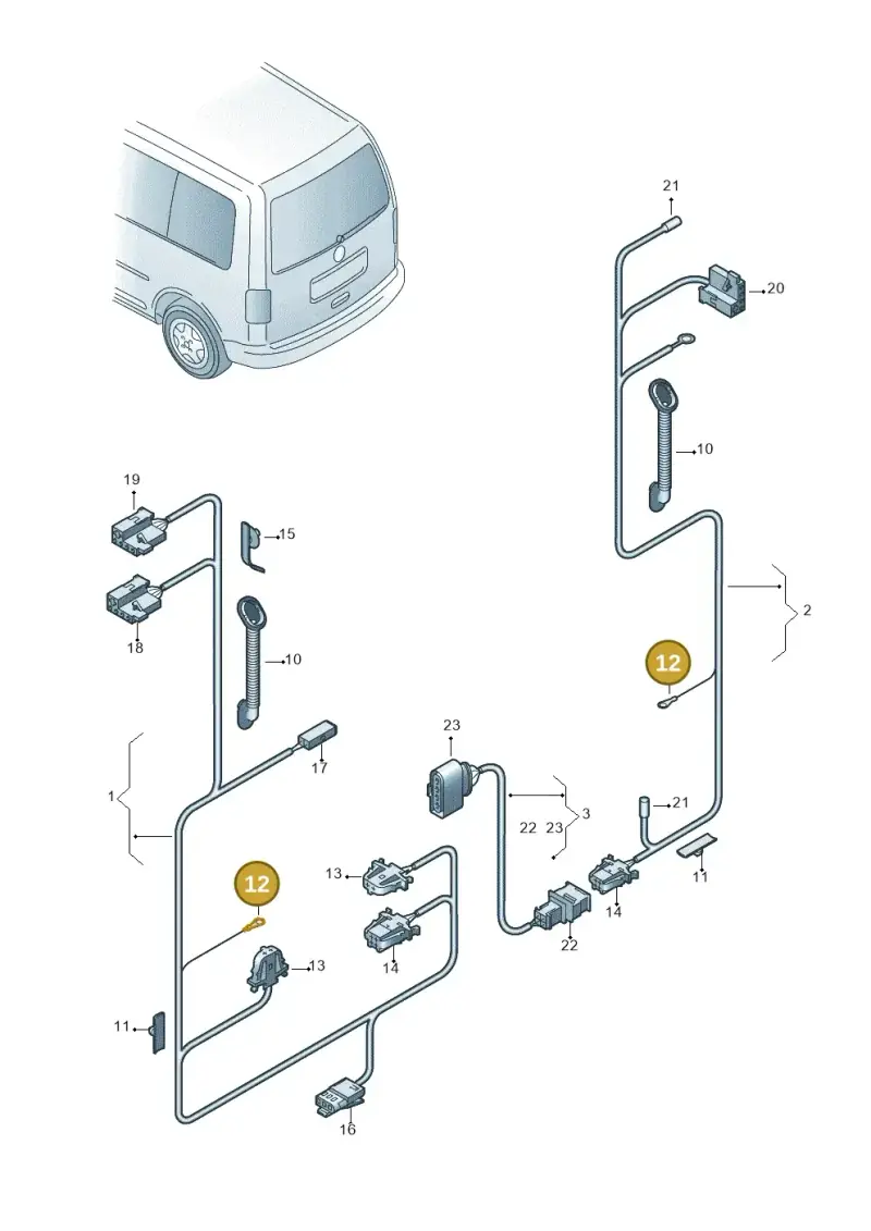 6N0971701 — Volkswagen Caddy Maxi Kombi (2010-2015) diagram 443972800, position 12