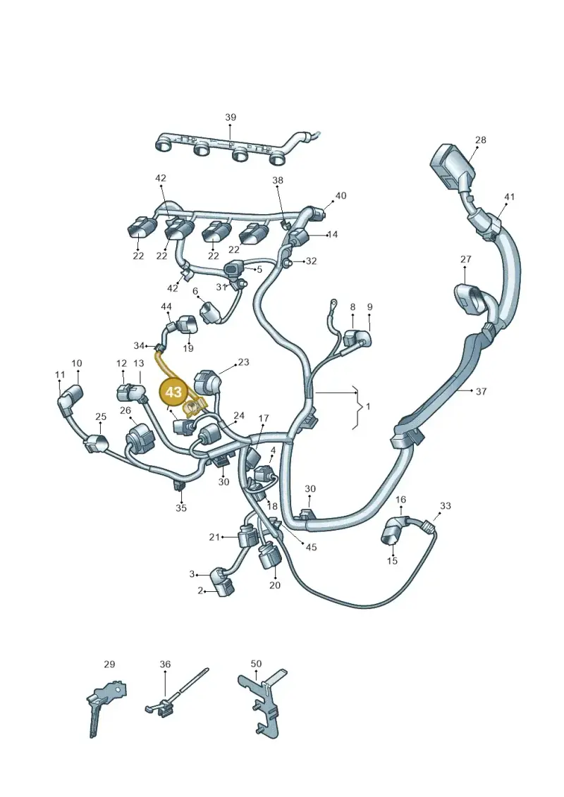 6N0971842B — Volkswagen Polo (2012-2014) diagram 747971190, position 43