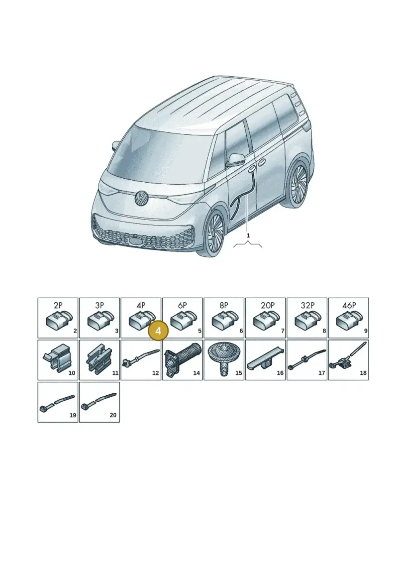 6N0972704 — Volkswagen ID.Buzz (2022-) diagram 15a972300, position 4