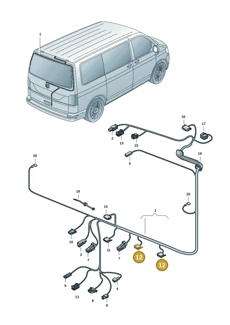6N0972704 — Volkswagen Transport. multivan (2019-2024) diagram 7em972082, position 12