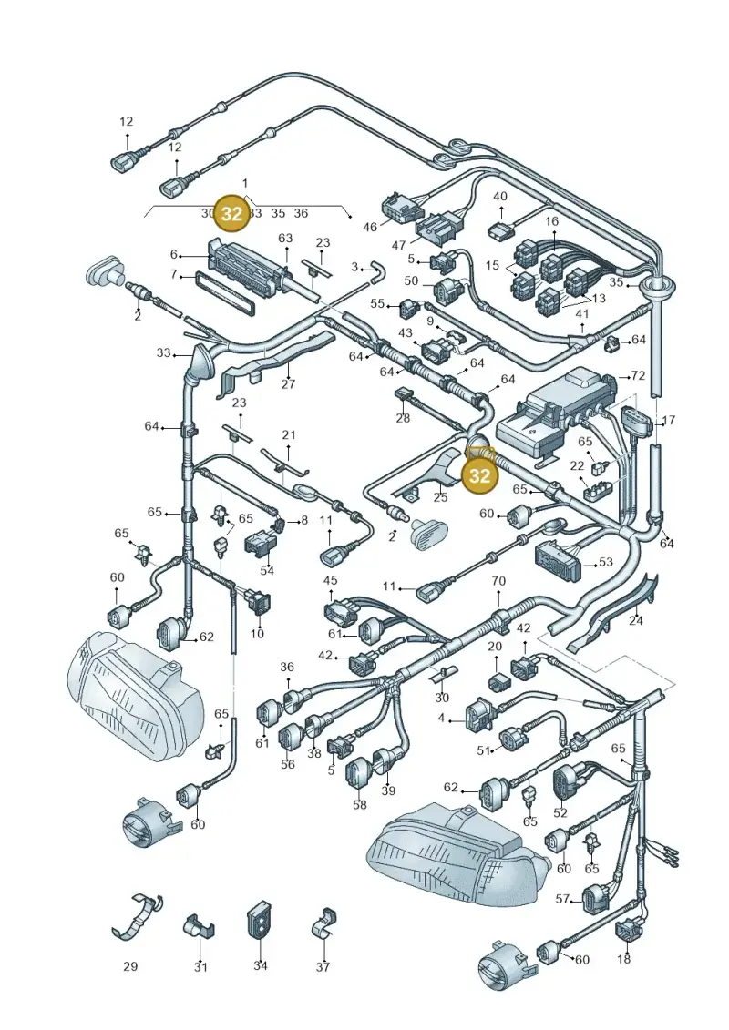 6N0973047 — Volkswagen LUPO/3L TDI (2003-2005) diagram 231971150, position 32