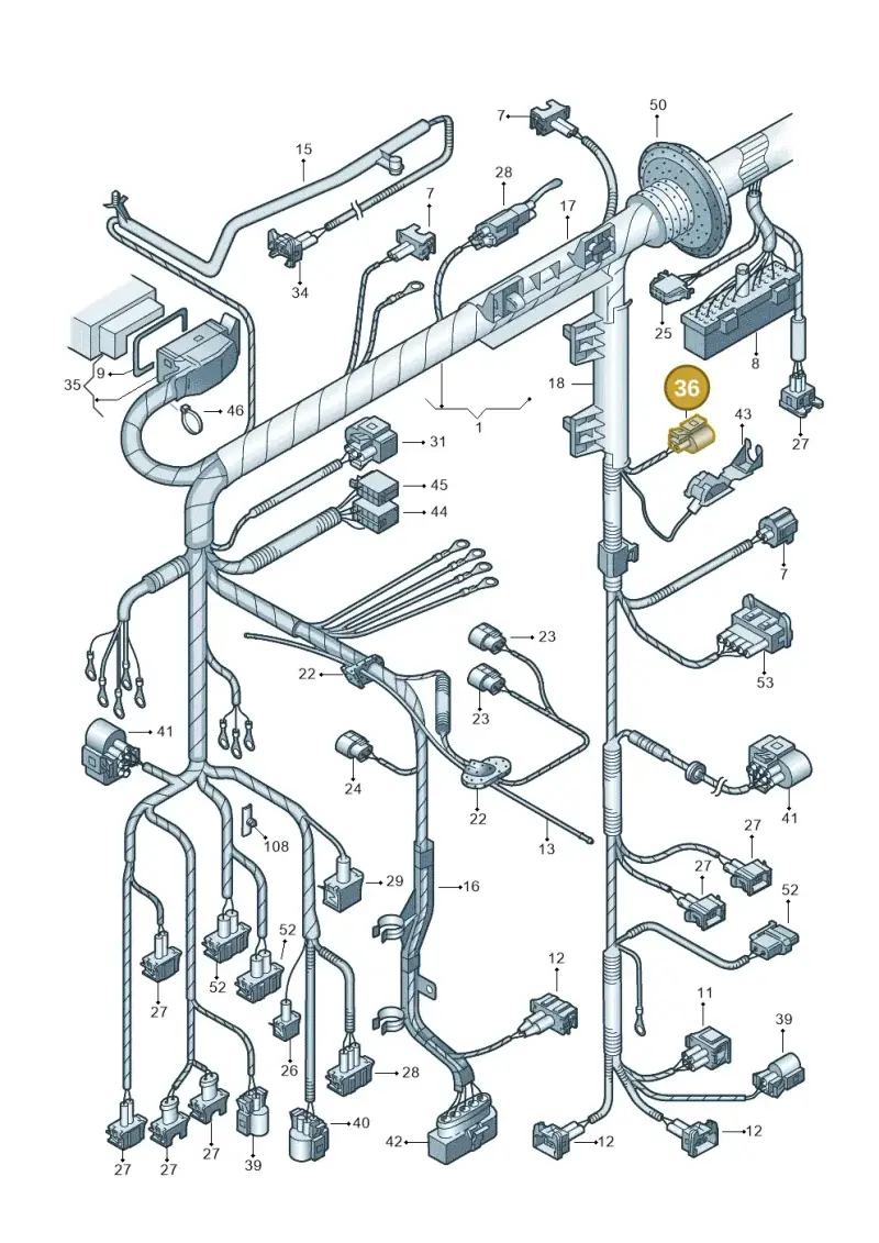 6N0973702 — Volkswagen Sharan (2008-2010) diagram 162971760, position 36