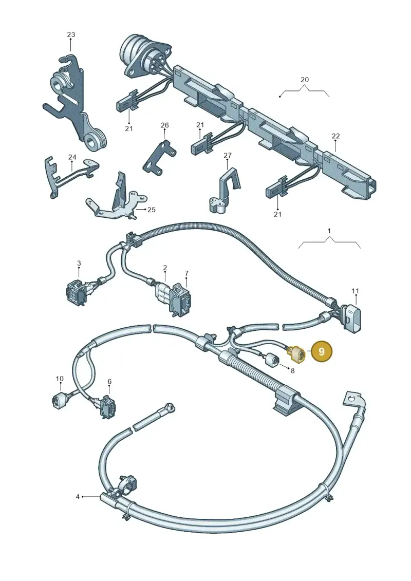 6N0973702 — Volkswagen LUPO/3L TDI (2003-2005) diagram 231971120, position 9