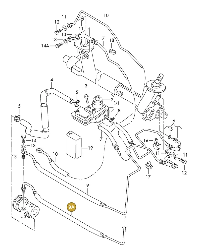 6N1422893J — Volkswagen POLO (1994-1999) diagram 158422500, position 9A