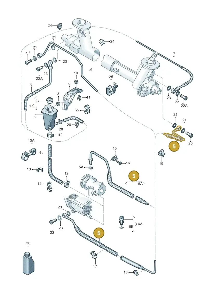 6N1422893J — Volkswagen LUPO/3L TDI (2003-2005) diagram 231422550, position 5