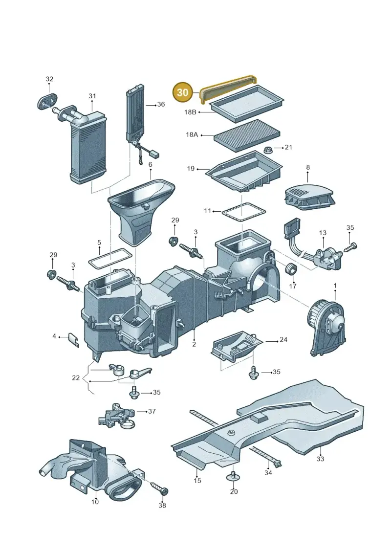 6N1815645A — Volkswagen LUPO/3L TDI (2003-2005) diagram 231819250, position 30