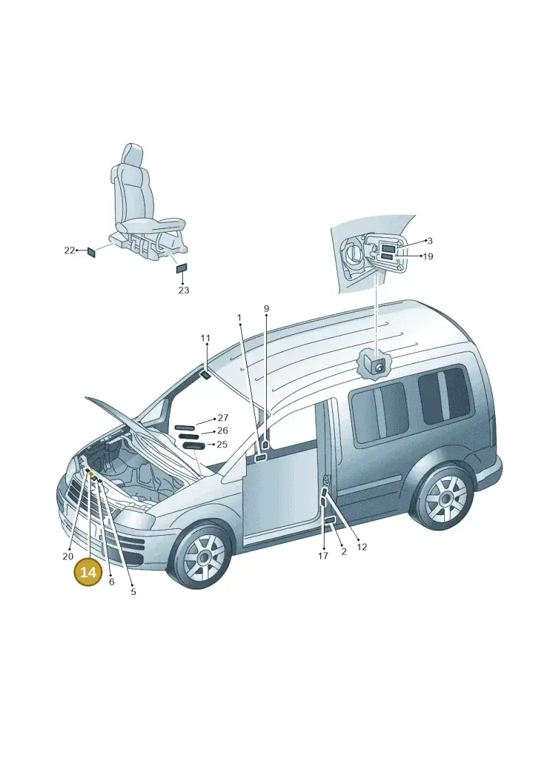6Q0010254N — Volkswagen Caddy Maxi Kombi (2010-2015) diagram 443010000, position 14