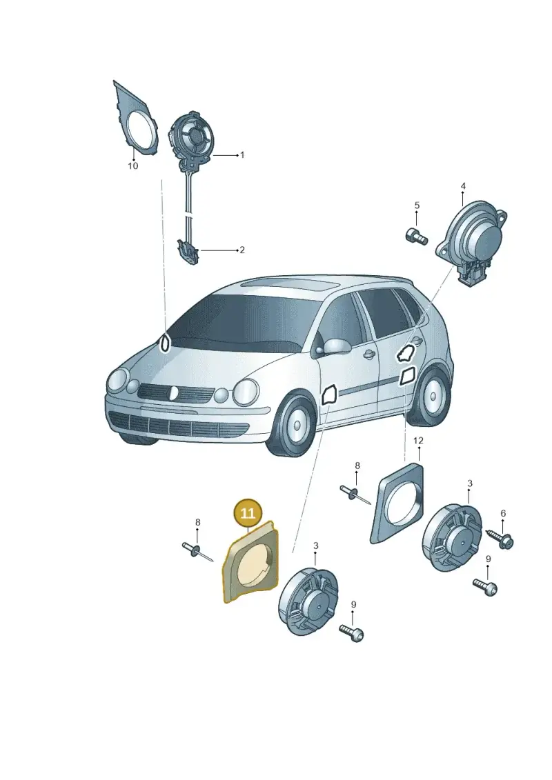 6Q0035218C — Volkswagen Polo (2008-2009) diagram 253035350, position 11