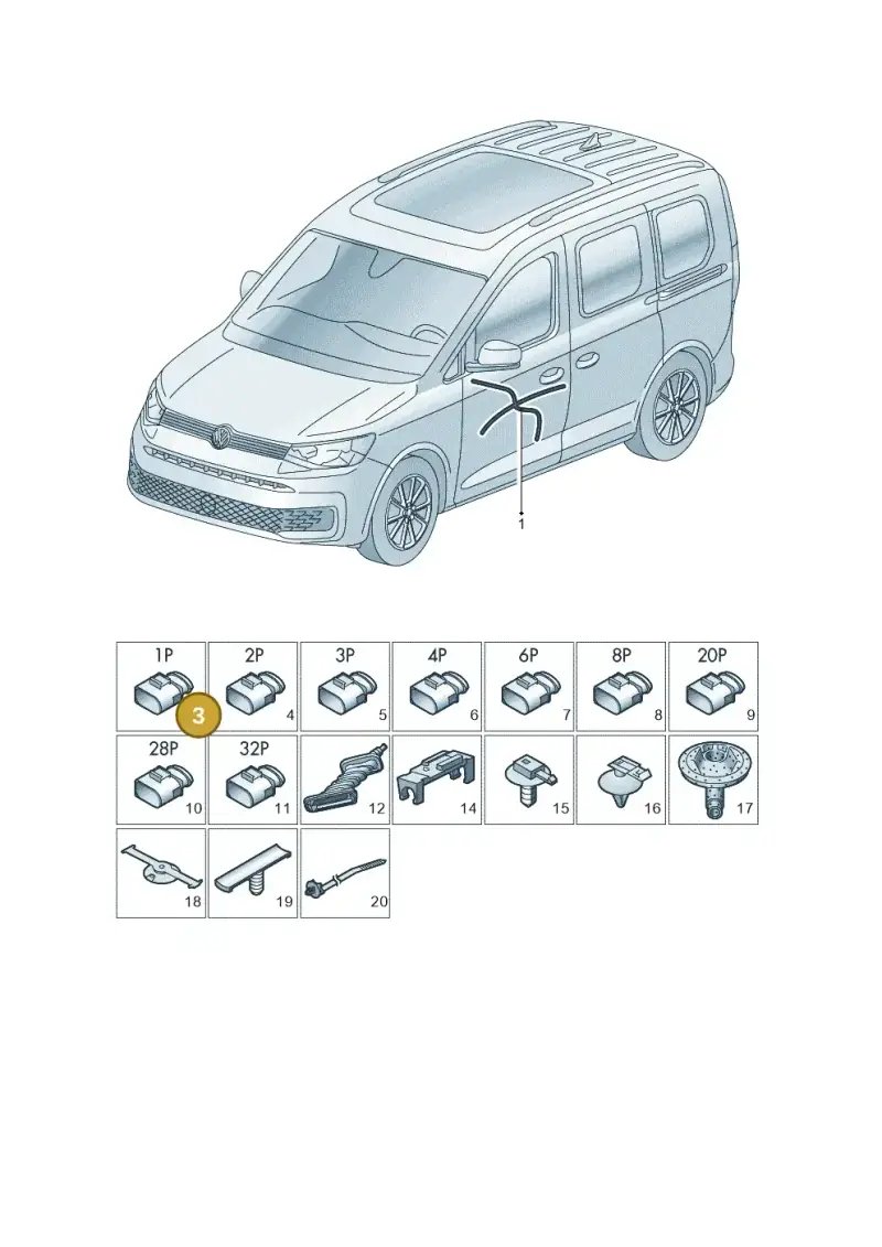 6Q0035576 — Volkswagen Caddy Maxi Kombi (2020-2024) diagram 2ka972033, position 3