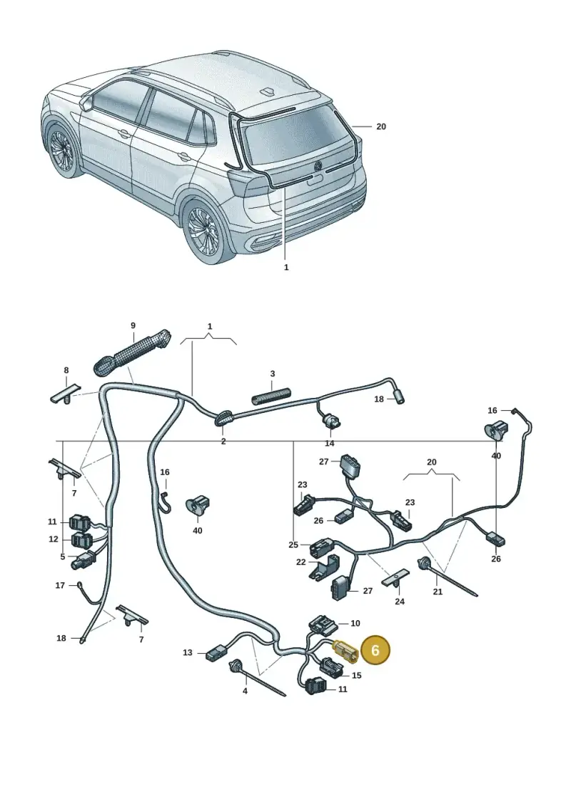 6Q0035576F — Volkswagen Taigun 1.0 (2021-) diagram 62i972050, position 6