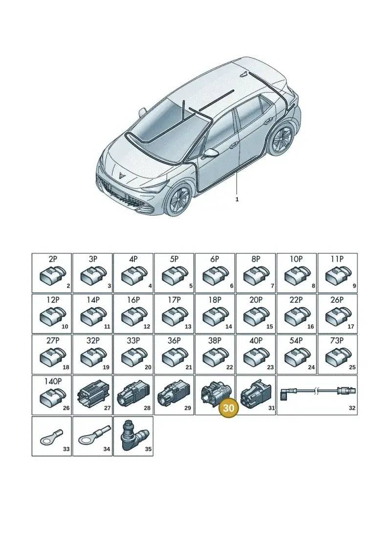 6Q0035608K — SEAT CUPRA Born (2021-) diagram 10s971081, position 30