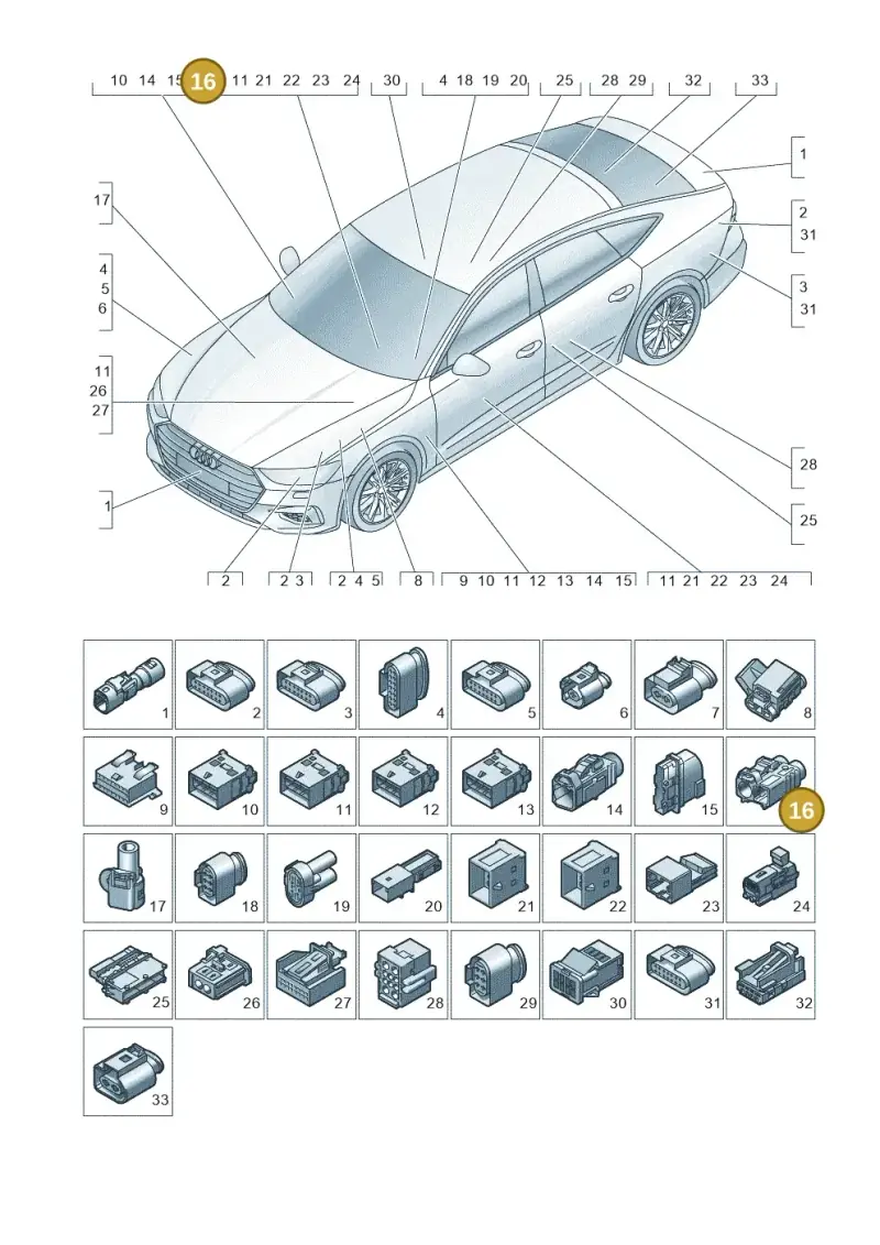 6Q0035671K — Audi RS7 Sportback (2019-) diagram 435971820, position 16