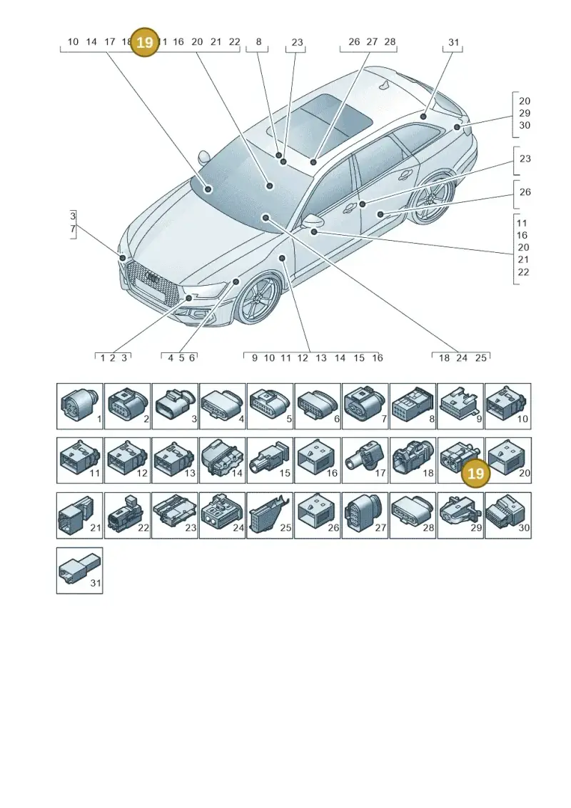 6Q0035671K — Audi RS4 Avant (2017-) diagram 438971820, position 19