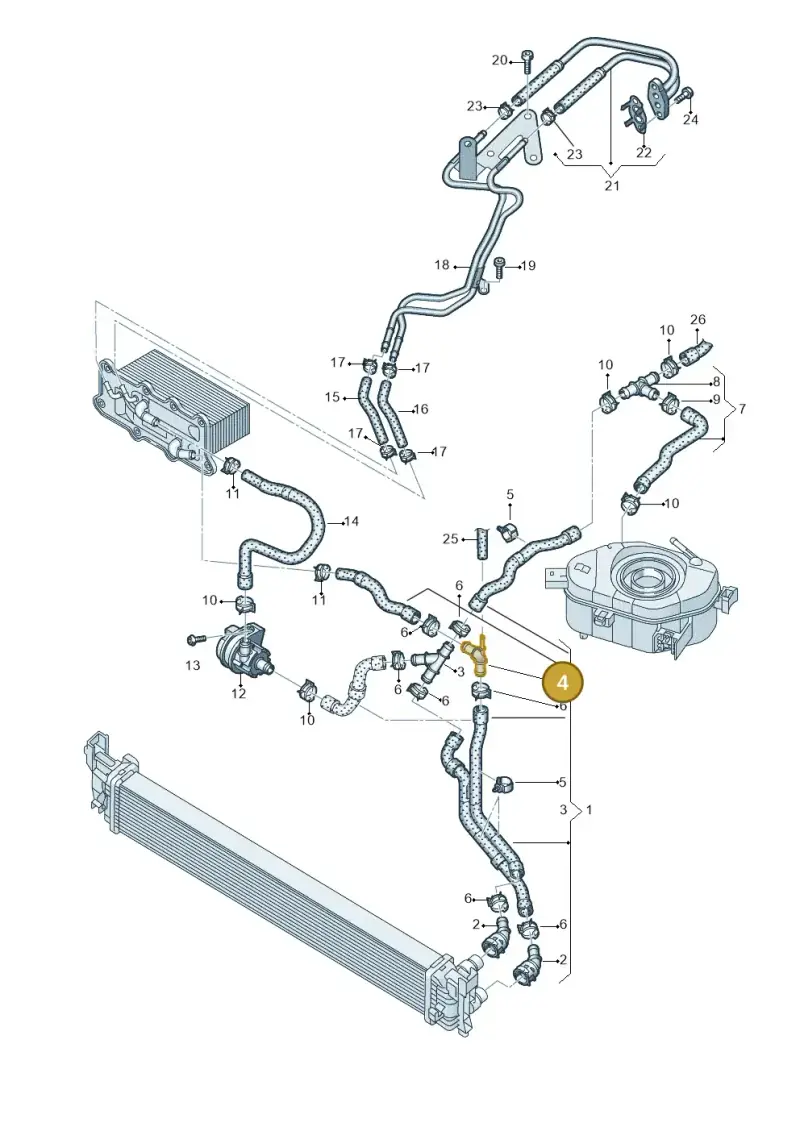 6Q0121087B — Volkswagen Up! 1.0 BlueMotion (2016-2023) diagram 892121000, position 4