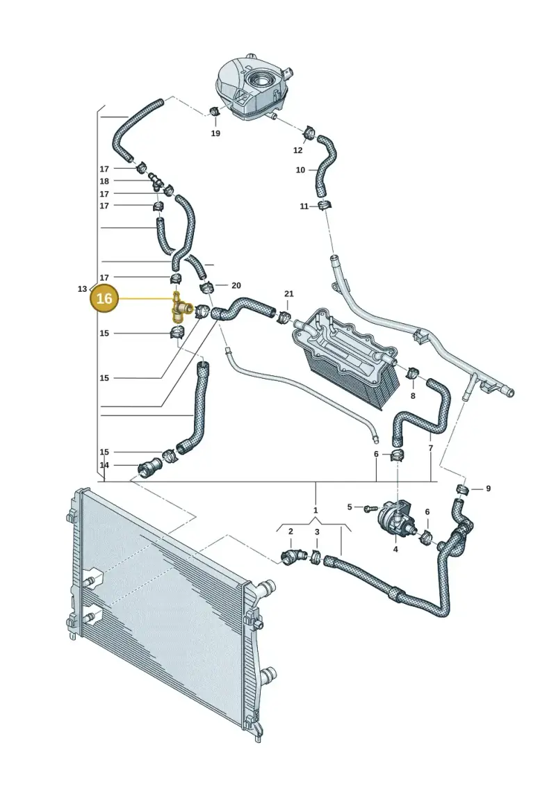 6Q0121087B — Volkswagen Taigo (2021-2024) diagram 2f0121220, position 16