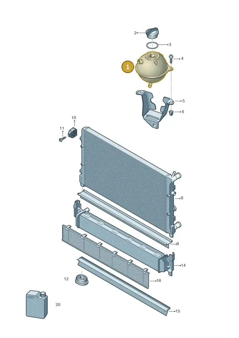 6Q0121407B — Volkswagen Polo (2012-2014) diagram 747121780, position 1