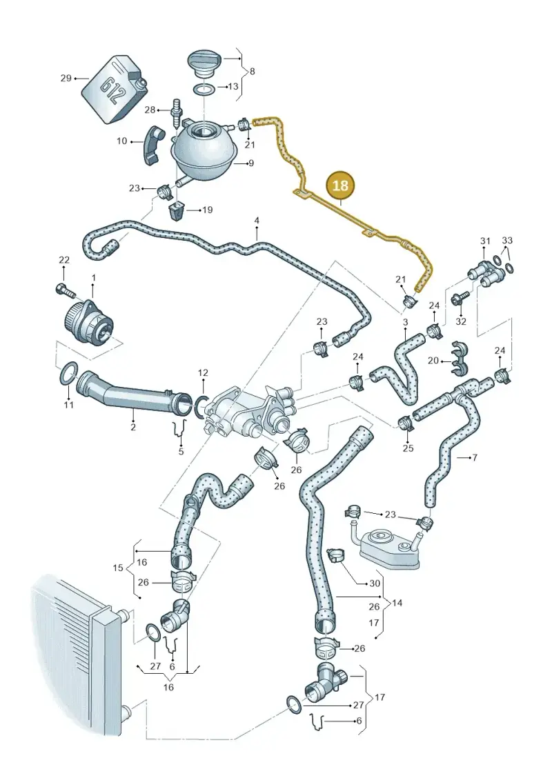 6Q0122447BD — Volkswagen POLO (2005-) diagram 461121250, position 18