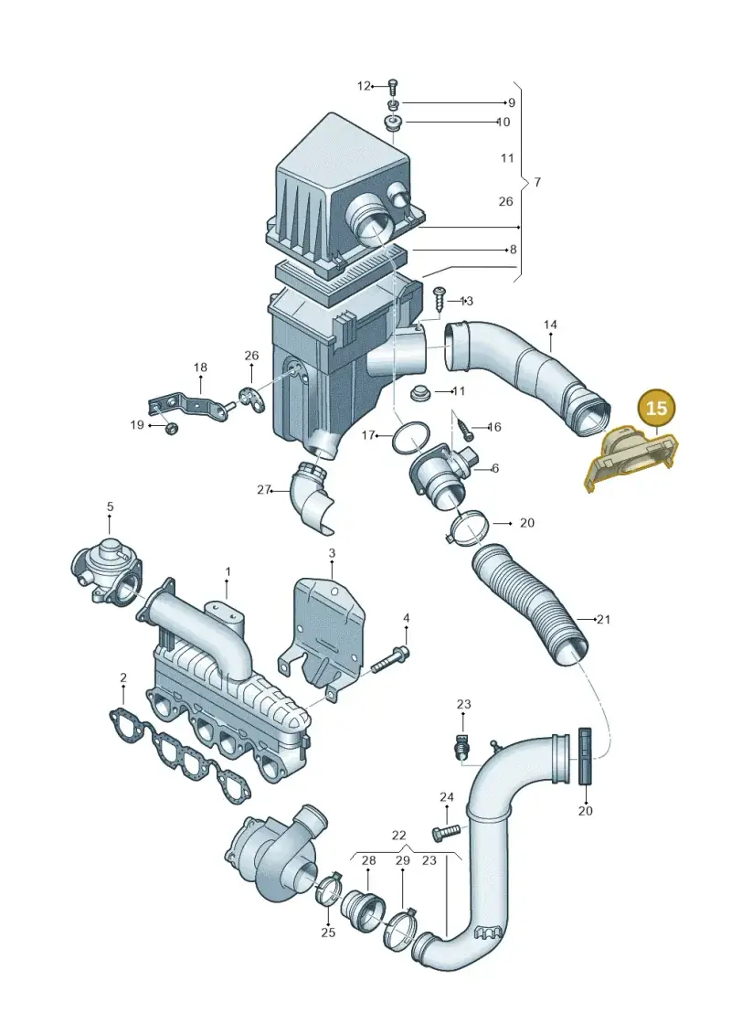 6Q0129621B — Volkswagen Polo (2008-2009) diagram 253129300, position 15