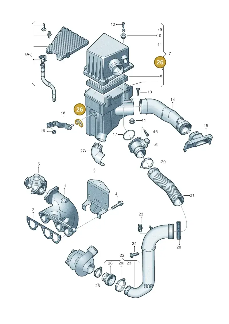 6Q0129689 — Volkswagen Polo (2008-2009) diagram 253129200, position 26