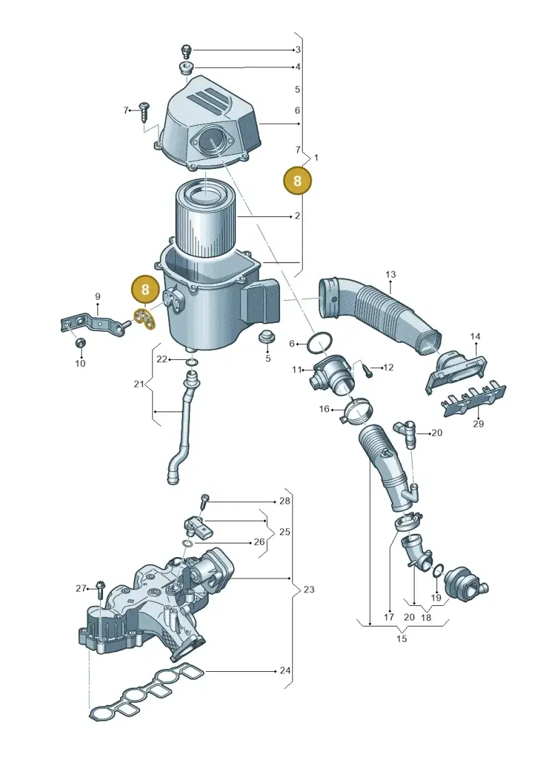 6Q0129689 — Volkswagen Polo (2009-2014) diagram 677129000, position 8