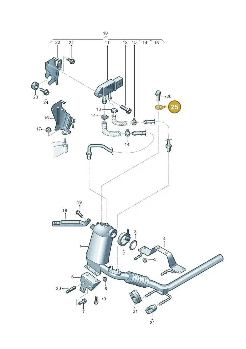 6Q0131649 — Volkswagen Polo (2008-2009) diagram 657253650, position 25