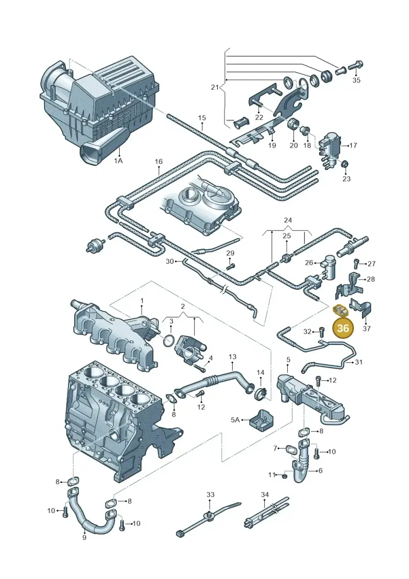 6Q0131927 — Volkswagen Passat CC (2011-2016) diagram 656131400, position 36