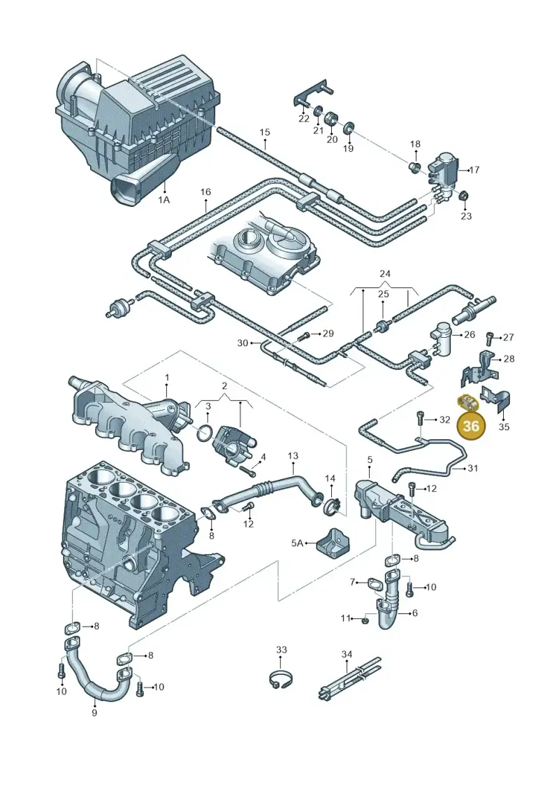 6Q0131927 — Volkswagen Jetta (2014-2017) diagram 712131400, position 36