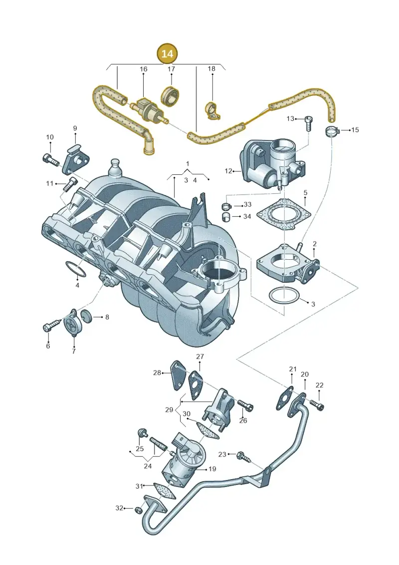 6Q0133352AM — Volkswagen POLO (2001-2005) diagram 253133300, position 14