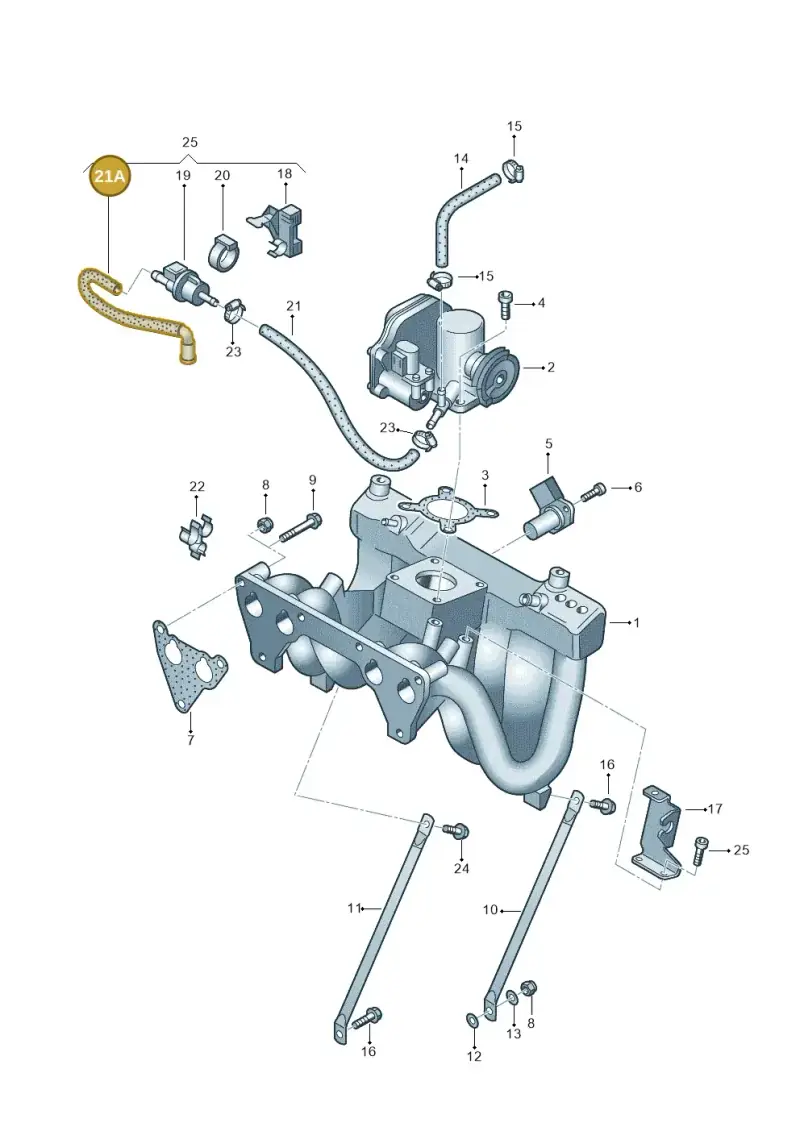6Q0133366F — Skoda FABIA/COMBI (1999-2004) diagram 225133050, position 21A